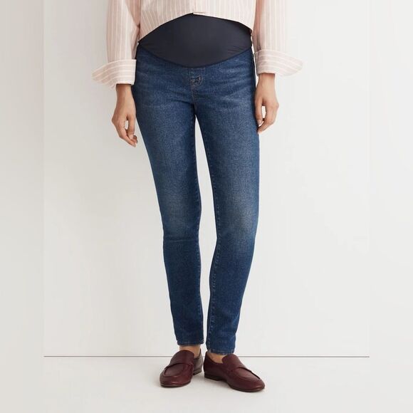 NWT Madewell Maternity Over-The-Belly High-Rise Skinny Jeans in Smithley Wash - Picture 2 of 10
